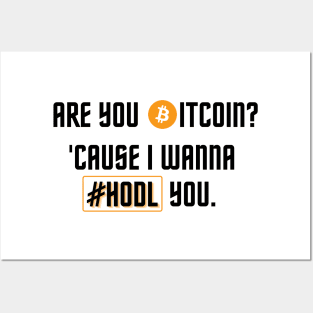 Are you Bitcoin? 'Cause I Wanna HODL You | Pick-up line Posters and Art